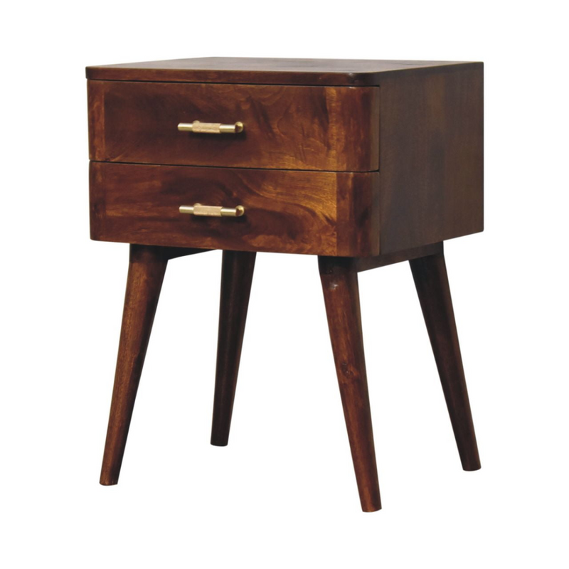 Artisan Furniture Solid Wood Chestnut T-Bar Nordic Bedside