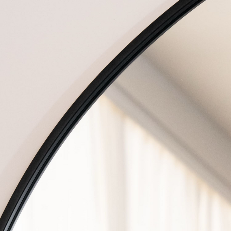 Akiko - Black Metal Arched Mirror - 70cm x 50cm