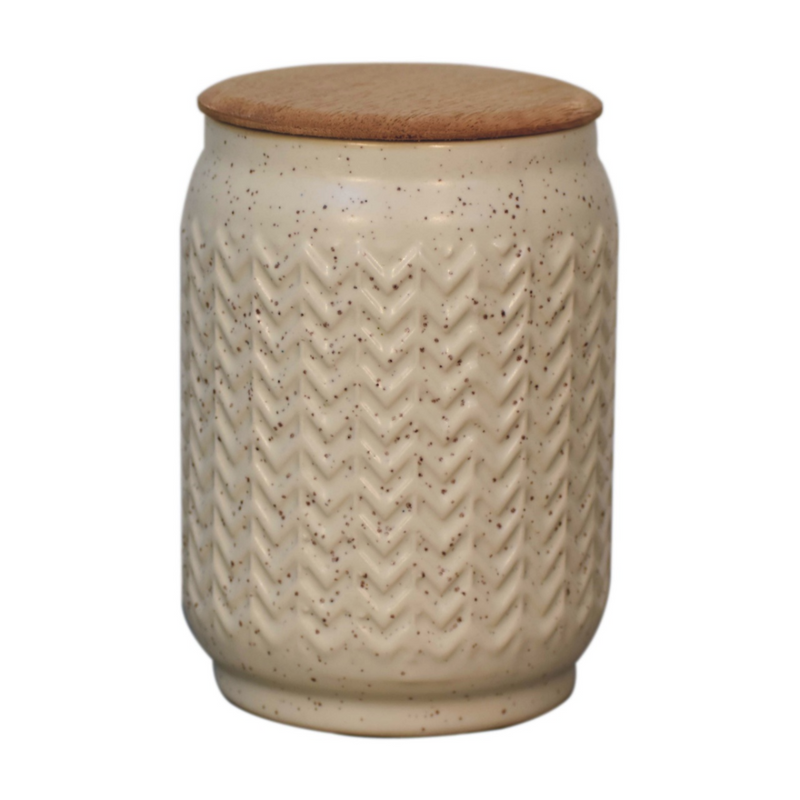 Artisan Furniture Kitchen Accessories - Zig-Zag Sugar, Tea and Coffee Set, Beige