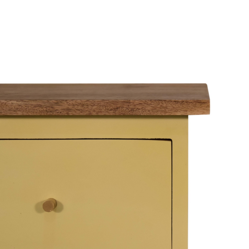 Artisan Furniture Solid Wood Yellow Hand Painted Bedside