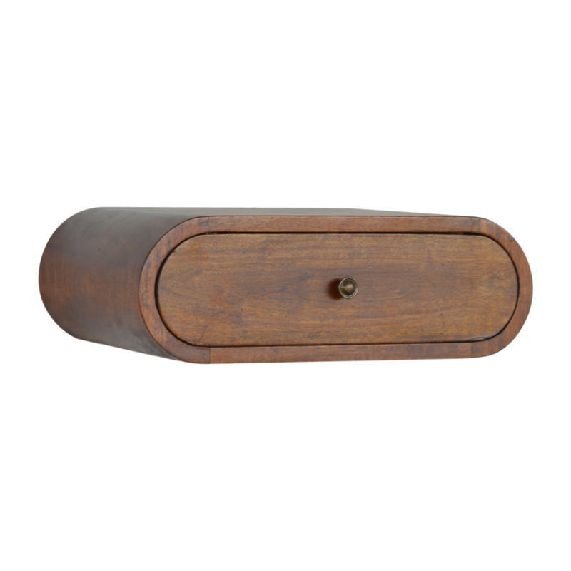 Artisan Furniture Solid Wood Wall Mounted Round Chestnut Bedside