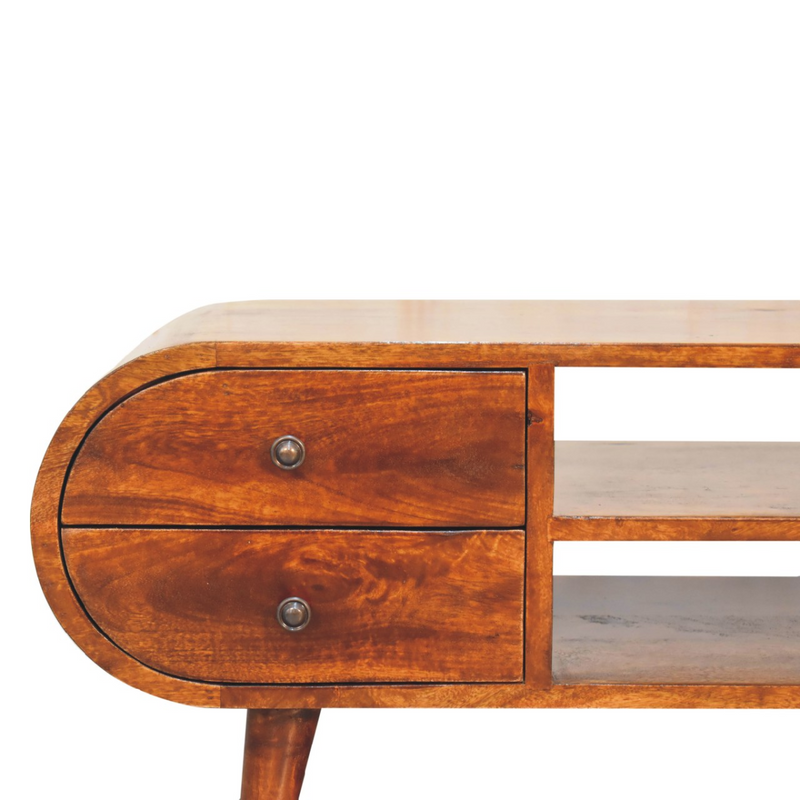 Artisan Furniture Solid Wood Chestnut Circular Media Unit