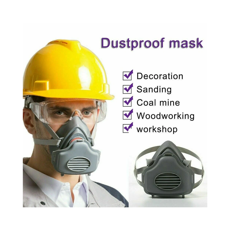 Reusable Half Face Cover Respirator Dust Mask for Woodworking Painting Welding(US Logistics only For USPS.TK/TMEU only For self-pickup)