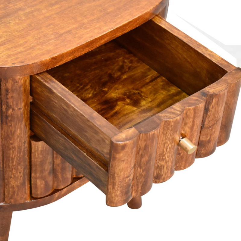 Artisan Furniture Solid Wood Stripe Chestnut Bedside