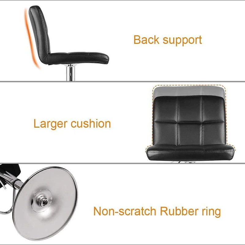 Bigzzia Bar Stools PU Leather Swivel Bar Chairs with Backrest for Breakfast Bar Counter Kitchen Home High Foot Stool 2pcs