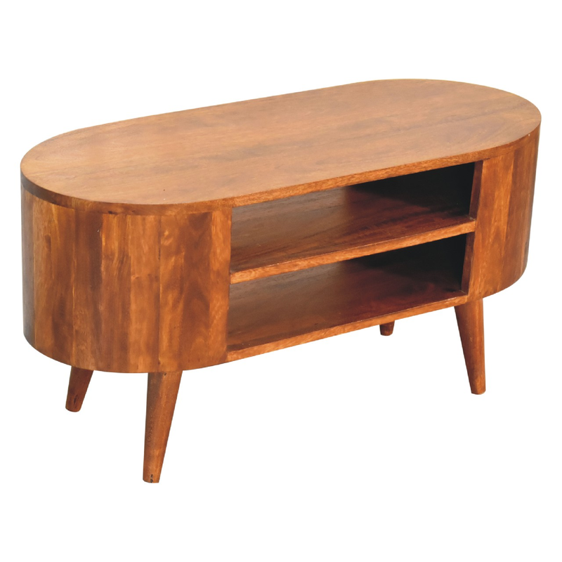 Artisan Furniture Solid Wood Cortez Chestnut Media Unit, 2 Open Slots, Brown