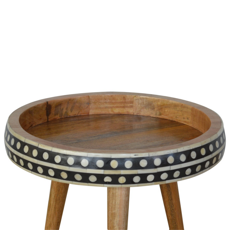 Artisan Furniture Solid Mango Wood Small Dotted End Table
