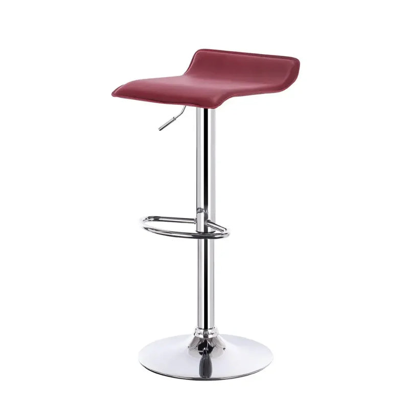 1PC Height-Adjustable Bar Stool Synthetic Leather Chrome-plated Steel Anti-slip Rubber Easy-care Chair Well-pad Counter Stool