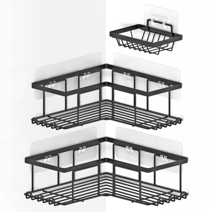 VINSANI 3pc BLACK SHOWER CADDY 1010501