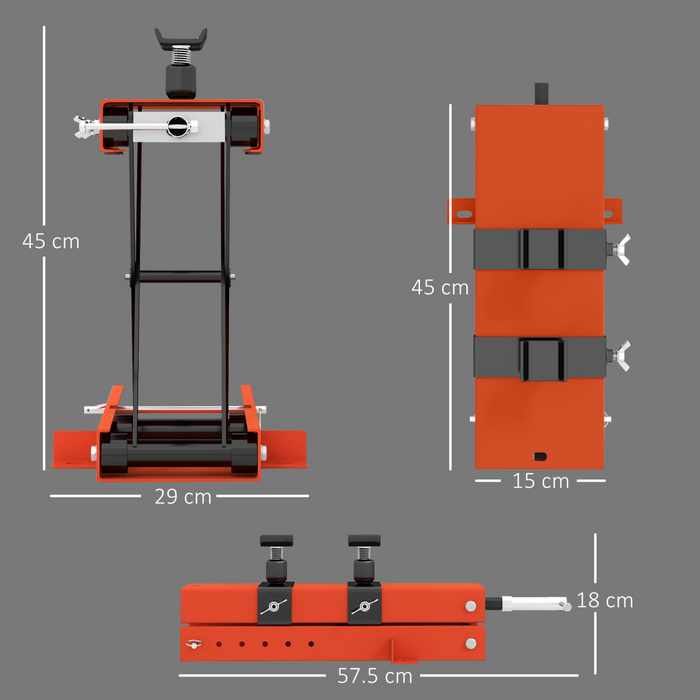 HOMCOM 500 kg Motorcycle Scissor Lift Jack, Steel Motorbike Lifting Stand