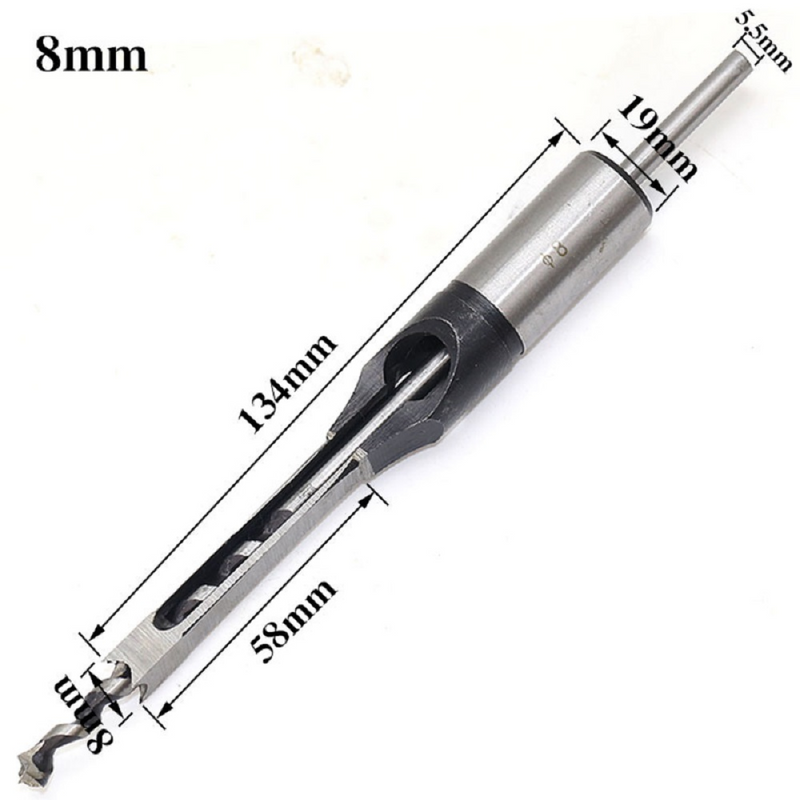 4Pcs Woodworking Square Hole Drill Bits 6.4/8/9.5/12.7