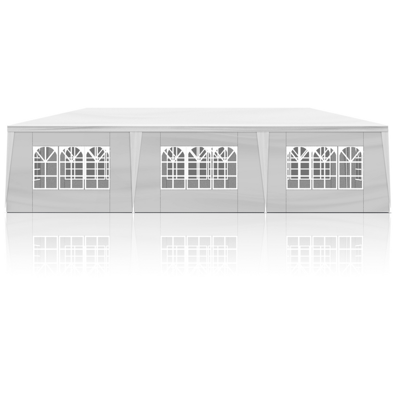 10'x30' Outdoor Party Tent with 8 Removable Sidewalls, Waterproof Canopy Patio Wedding Gazebo, White