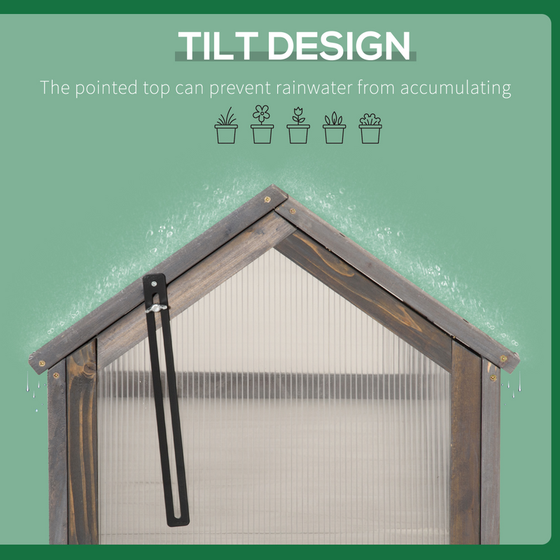 Wooden Cold Frame Greenhouse Garden Portable Raised Planter