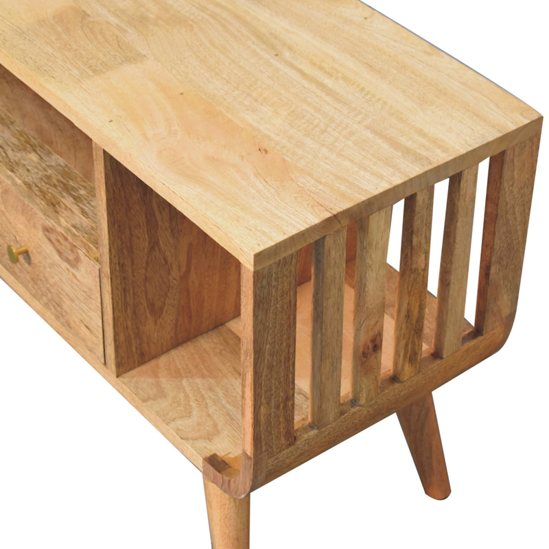Artisan Furniture Solid Wood Soba Nordic Multi Media Unit, 2 Drawers, Beige