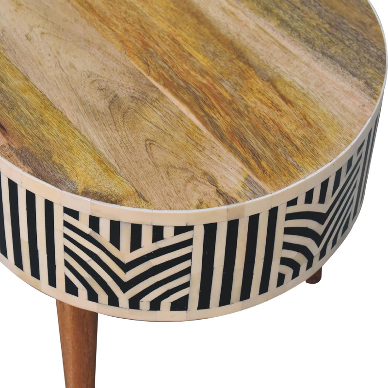 Artisan Furniture Solid Wood Edessa Bone Inlay Coffee Table, 2 Drawers, Brown