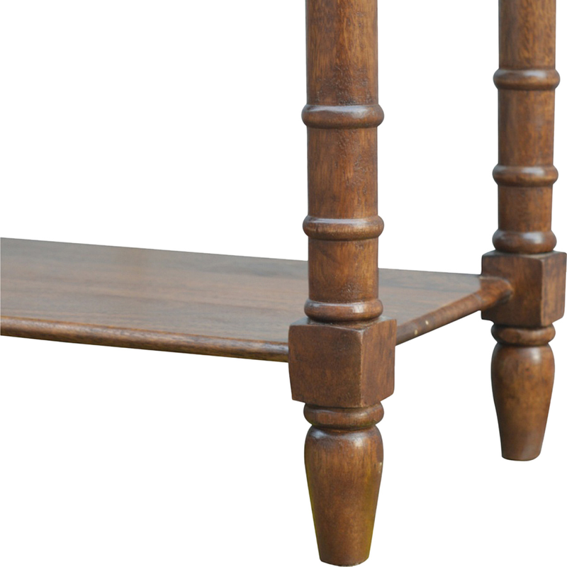 Artisan Furniture Solid Wood 4 Drawer Hallway Console Table, 1 Open Slot, Brown