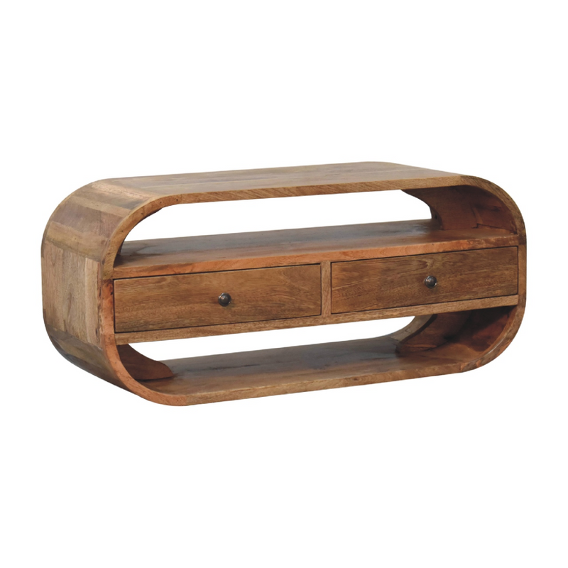 Artisan Furniture Solid Wood 2 Drawer Curved Edge Media Unit