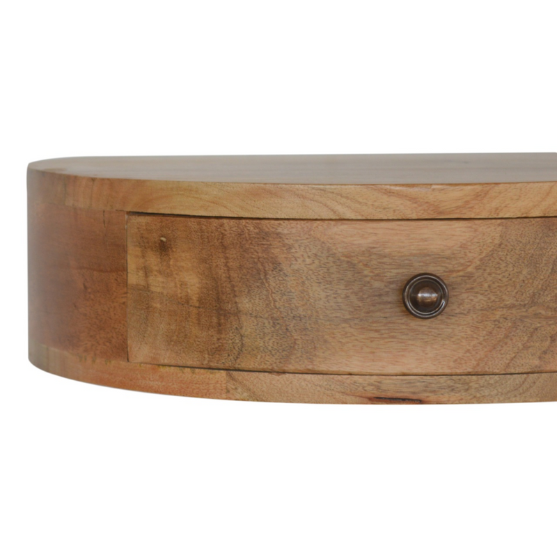 Artisan Furniture Solid Wood Wall Mounted Rounded Bedside