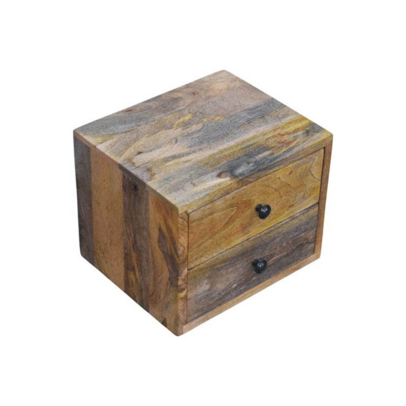 Artisan Furniture Solid Wood Solis 2-Drawer Oak-ish Wall Mounted Nightstand