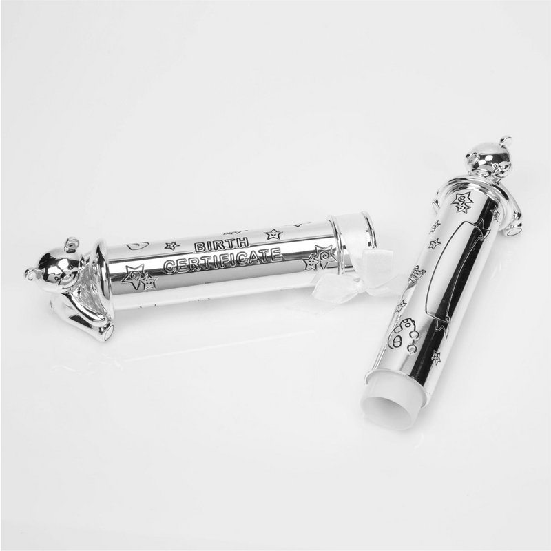 Twinkle Twinkle Silverplated Birth Certificate Tube