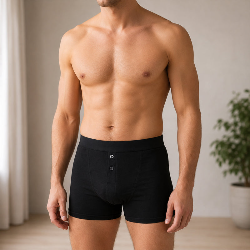 Pack of 5 Men's Cotton Boxer Shorts Button Fly Breathable Stretchy Classic Trunks Premium Comfort Everyday Wear Gym Sports Sock Stack