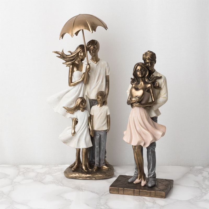 Rainy Day Collection Family of Four with Umbrella Figurine