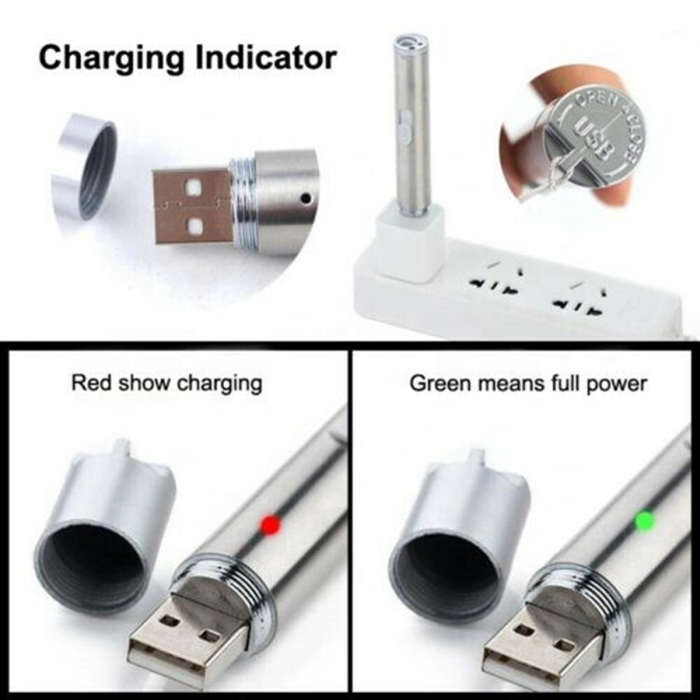 2PCS 3 in1 1mw USB Rechargeable Pet Toy Pen Flashlight Red laser Beam UV Light 3-Modes Lamp