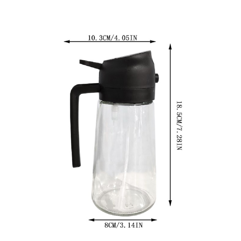 2 in 1 Olive Oil Dispenser Bottle 16oz/470ml Oil Sprayer with Stickers  for Kitchen