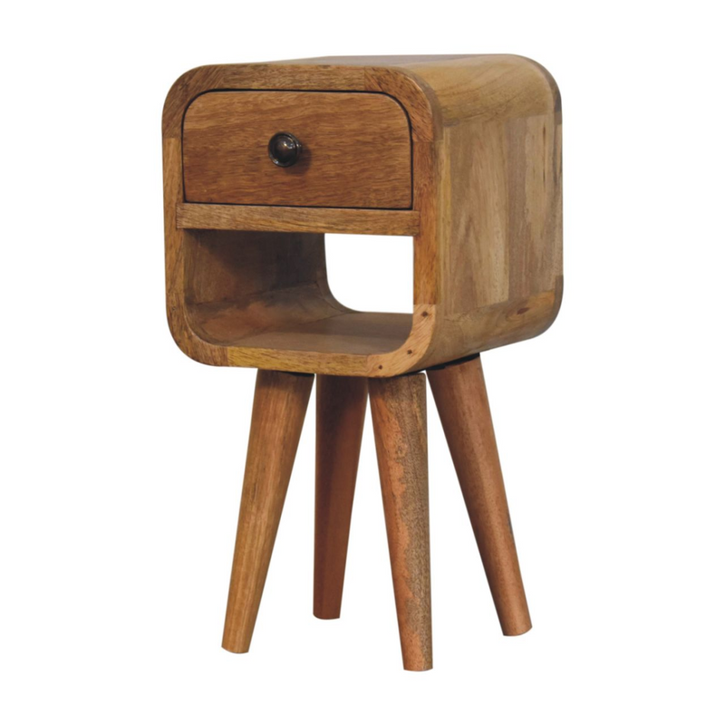 Artisan Furniture Solid Wood Extra Mini Oak-ish Curve Lower Bedside