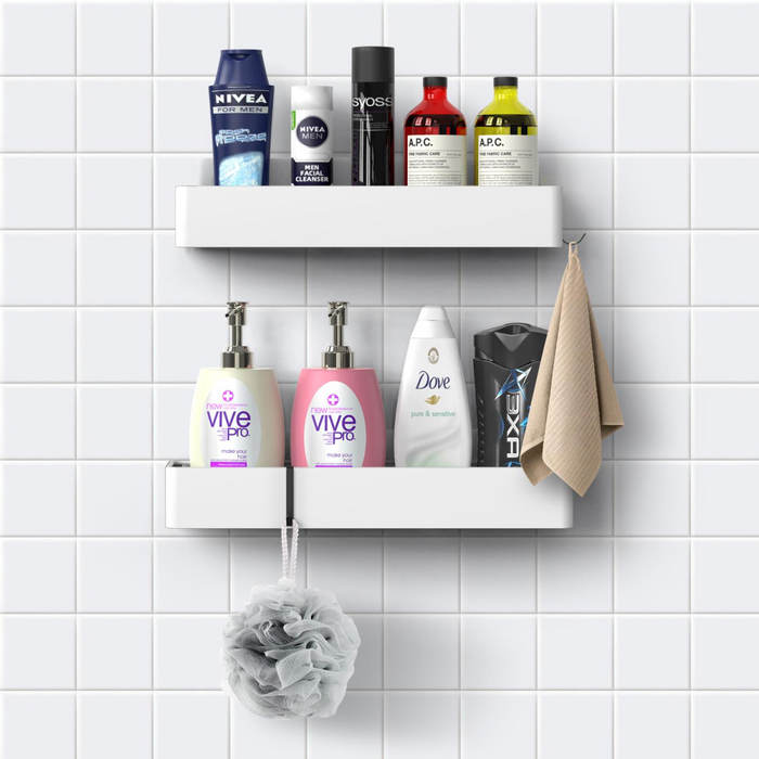 VINSANI 2pc WHITE SHOWER CADDY 1010504