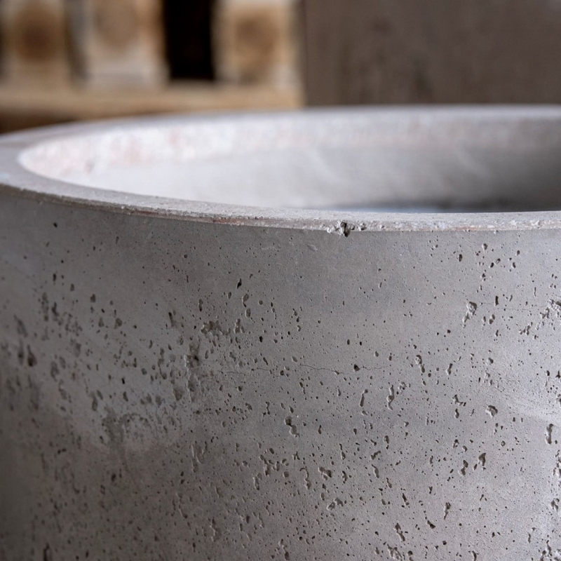 Aurella | Truffle – 70cm Extra Large Concrete Cylinder Planter – 199L Round Plant Pot