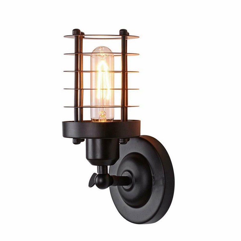 Modern Metal Cage Adjustable Wall Sconce Loft Lamp Shade~2339
