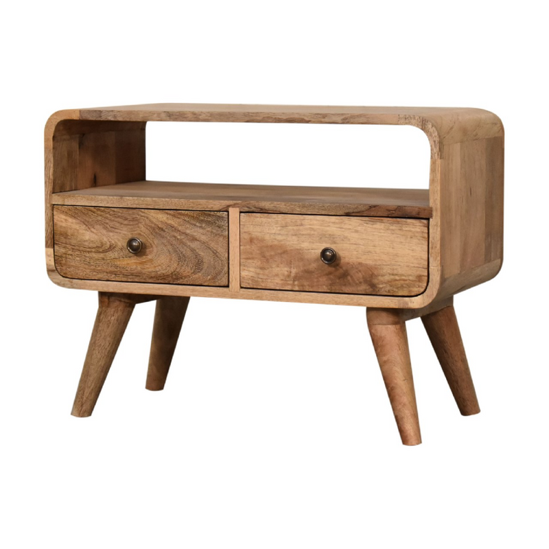 Artisan Furniture Solid Wood Mini Curved Oak-ish Media Unit