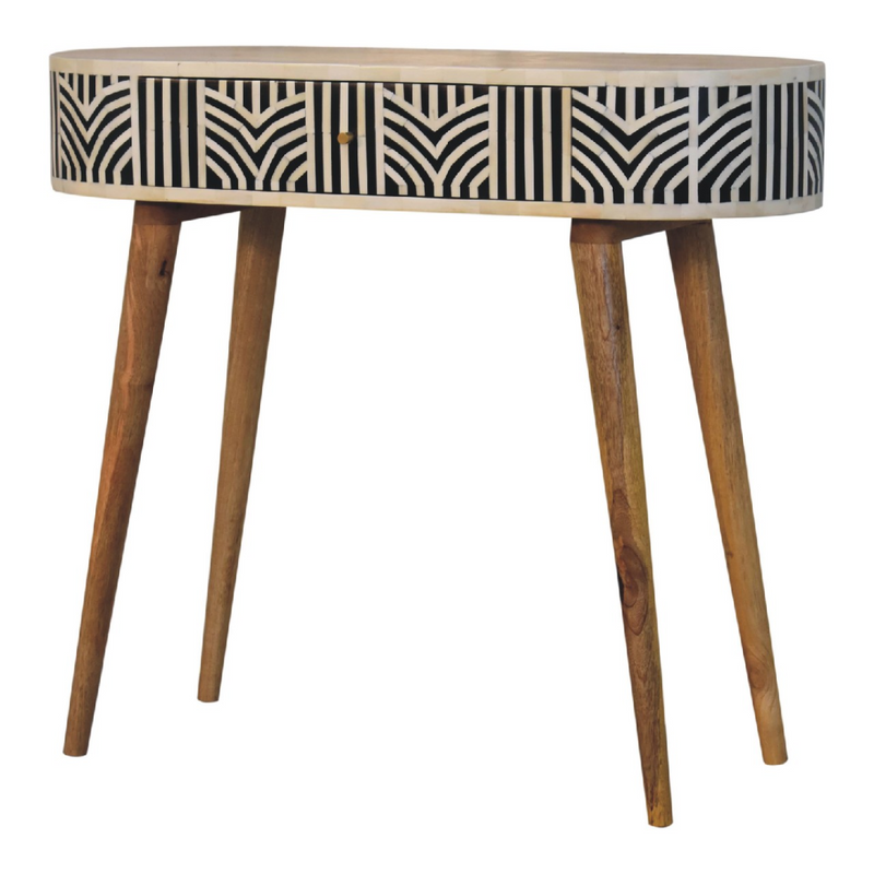 Artisan Furniture Solid Wood Edessa Bone Inlay Console Table