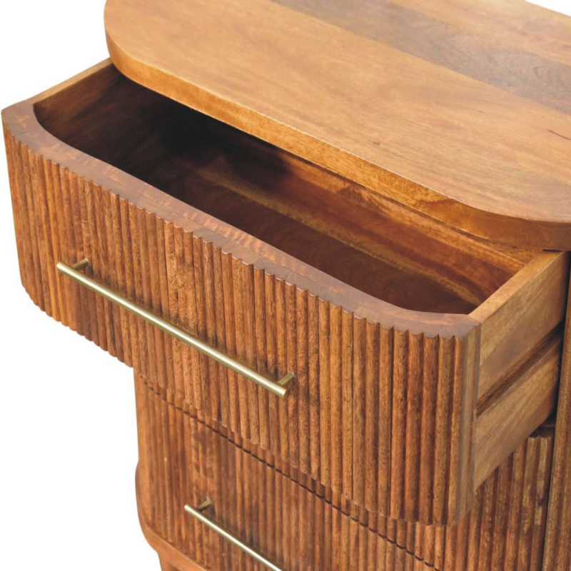 Artisan Furniture Emerson Ribbed Chest, 3 Drawers, Brown
