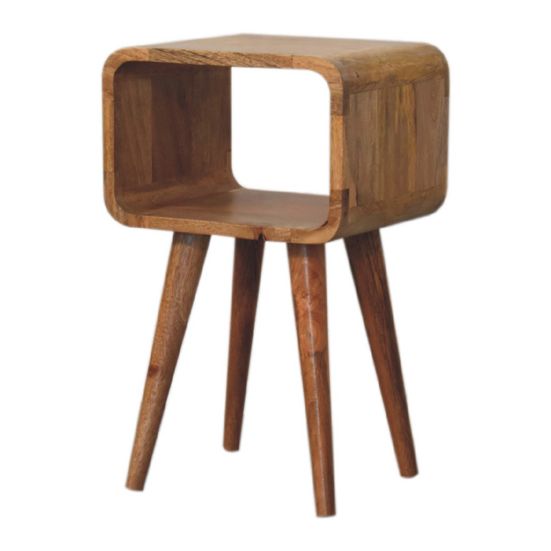 Artisan Furniture Solid Wood Mini Curved Open Bedside