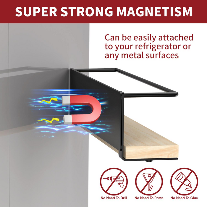 VINSANI 2pc MAGNETIC SPICE RACK WOODEN SHELF 1010420