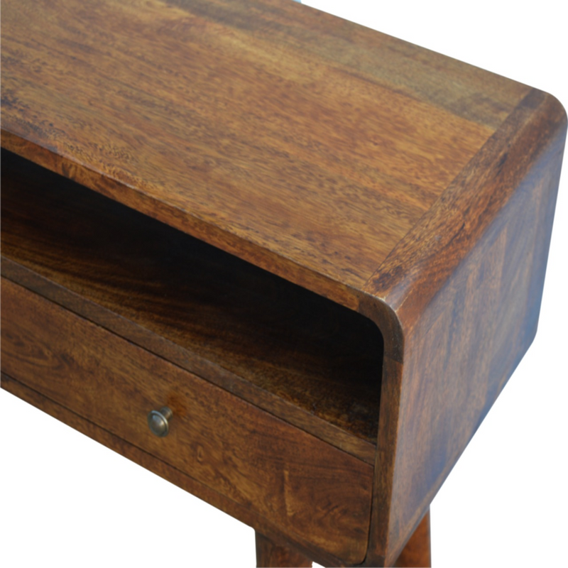 Artisan Furniture Solid Wood Curved Chestnut Console Table
