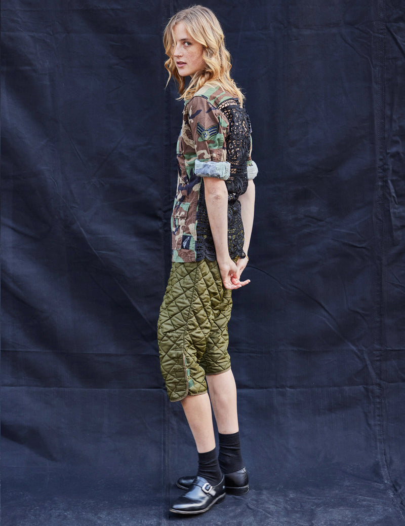 Cropped Quilted Trousers
