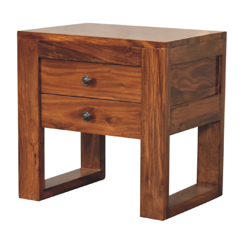 Artisan Furniture Solid Wood U-Square Honey Bedside