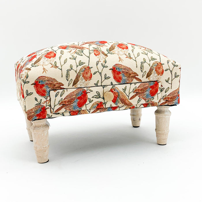 ROBIN FABRIC FOOTSTOOL WITH DRAWER