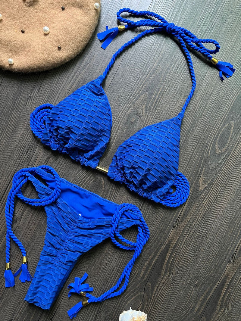 Women's Fashion Braided Rope Bikini Suit