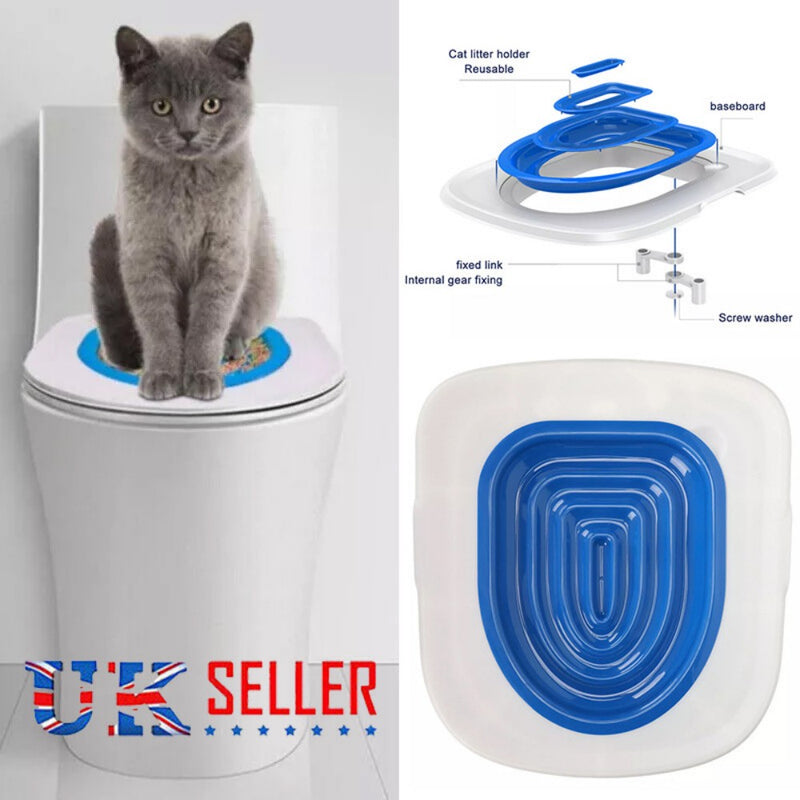 UK Reusable Cat Toilet-Training Kit – Litter Mat & Trainer for Easy Pet Training