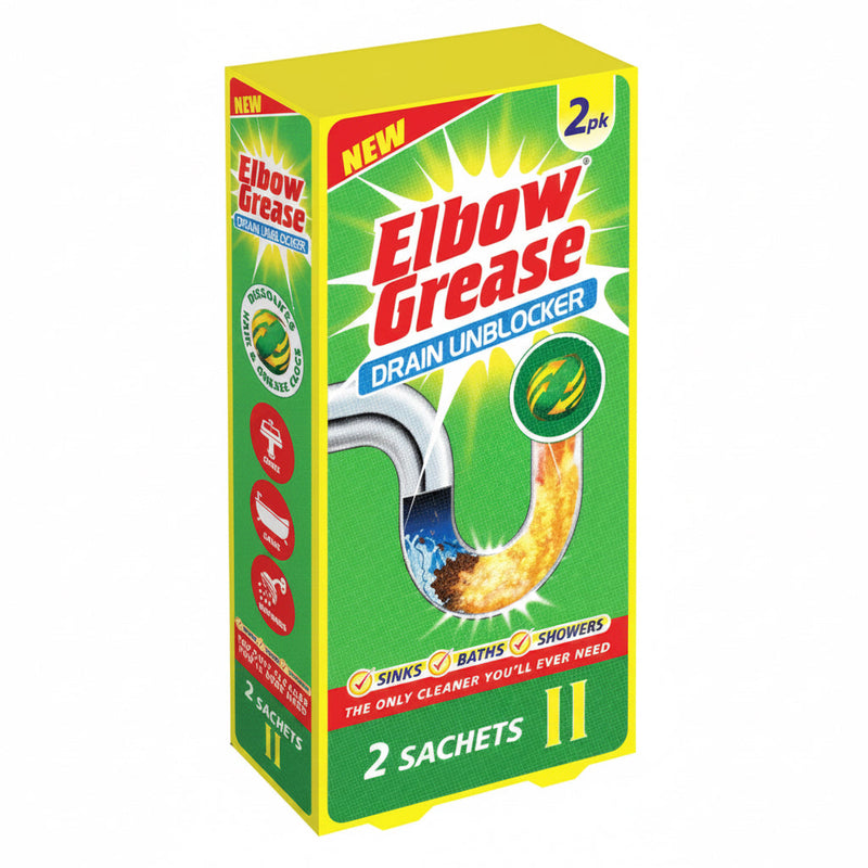 Elbow Grease drain unblocker sachets 2 pack