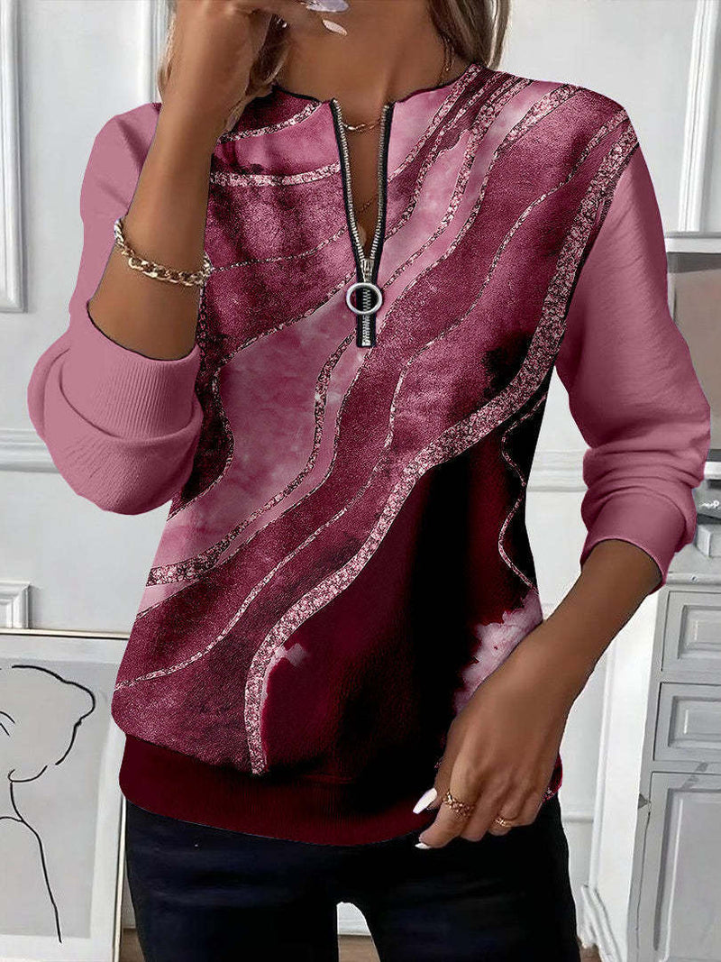 Women's Casual Christmas-Print Raglan Sweatshirt