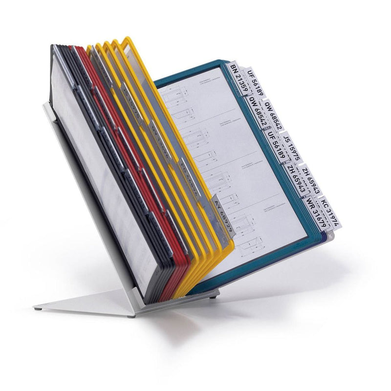 Durable VARIO TABLE 30 Display Panel Desk Stand | 30 Panels | A4 Colour Coded
