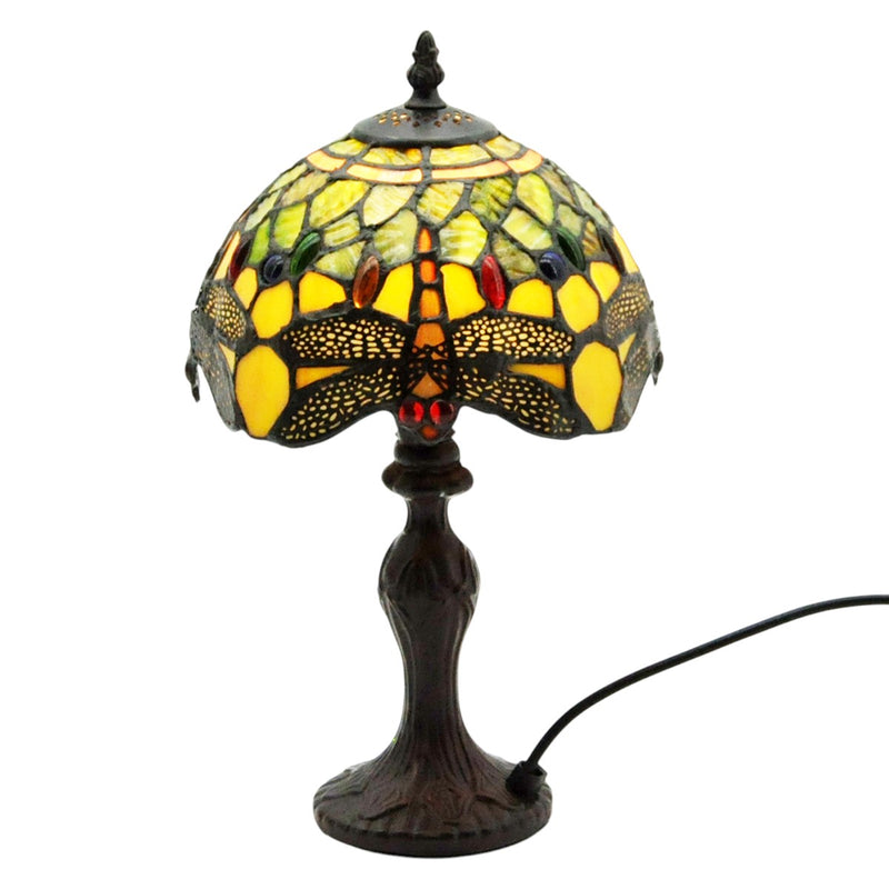 8" SHADE  GREEN DRAGONFLY TIFFANY LAMP