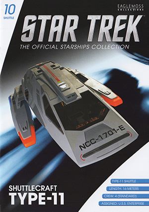 #10 Type-11 Shuttlecraft (NCC-1710-E) Model Diecast Ship (Eaglemoss / Star Trek)