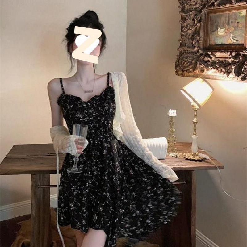 Women's Black Floral Casual Set