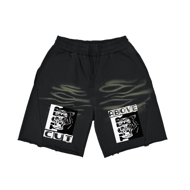 Vintage Washed Tiger Stripes Short Pants
